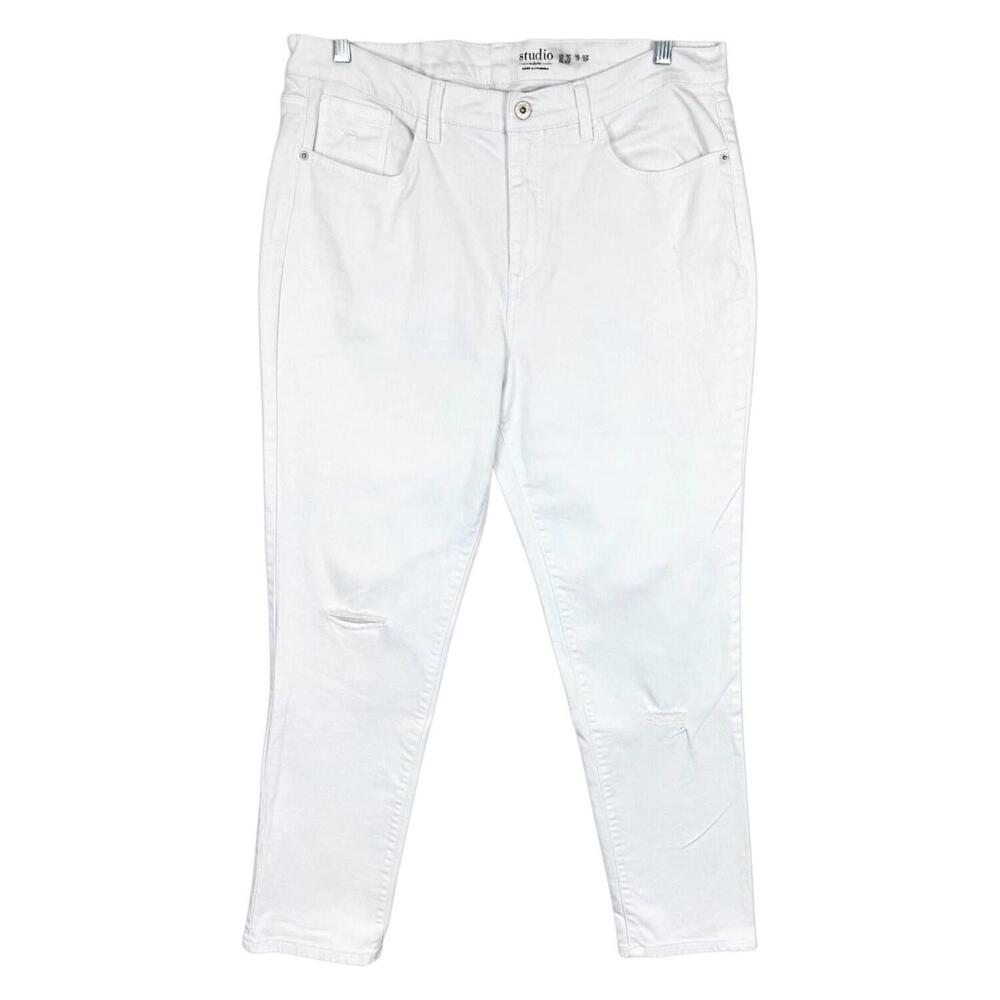 Studio by Denim & Co. Women's Classic Denim Ankle Jeans Pants White - Petite